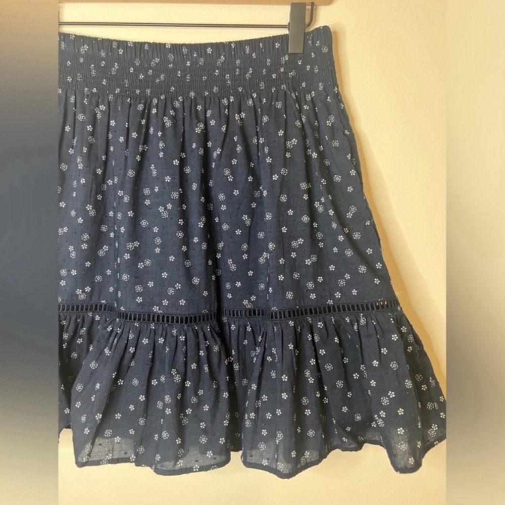 Madewell Smock-Waist Ruffle Mini Skirt – Bandana Flower Print – Size Small NWT - Picture 4 of 11